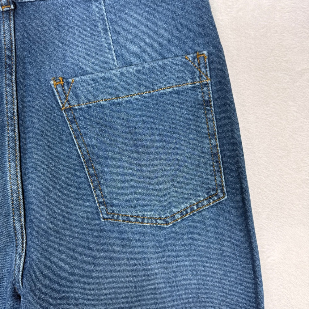 We The Free Womens High Rise Flare Jeans Medium Wash Blue Raw Hem Size 27 - Picture 5 of 7